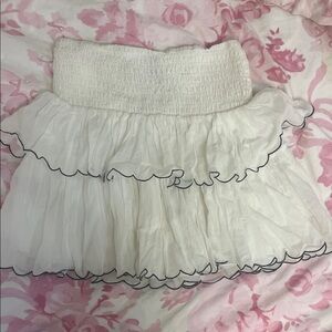 Francesca's Collections White Ruffled Mini Skirt